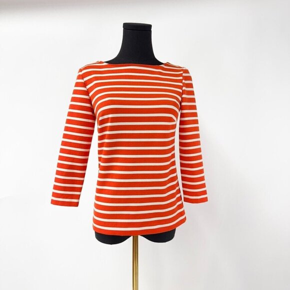 Michael Kors Orange striped shirt with back zip - Picture 1 of 9